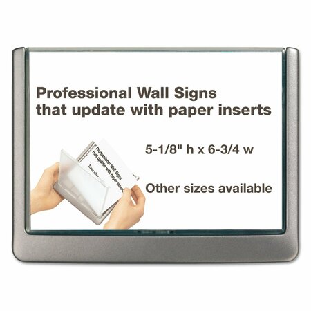 DURABLE OFFICE PRODUCTS Click Sign Holder For Interior Walls, 6 3/4 x 5/8 x 5 1/8, Gray 497737